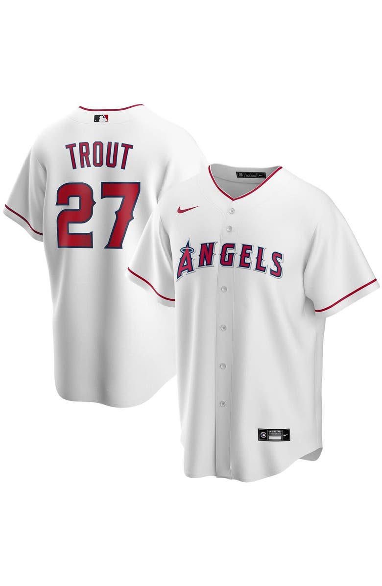Nike Youth Nike Mike Trout White Los Angeles Angels Alternate Replica Player Jersey, Main, color, White