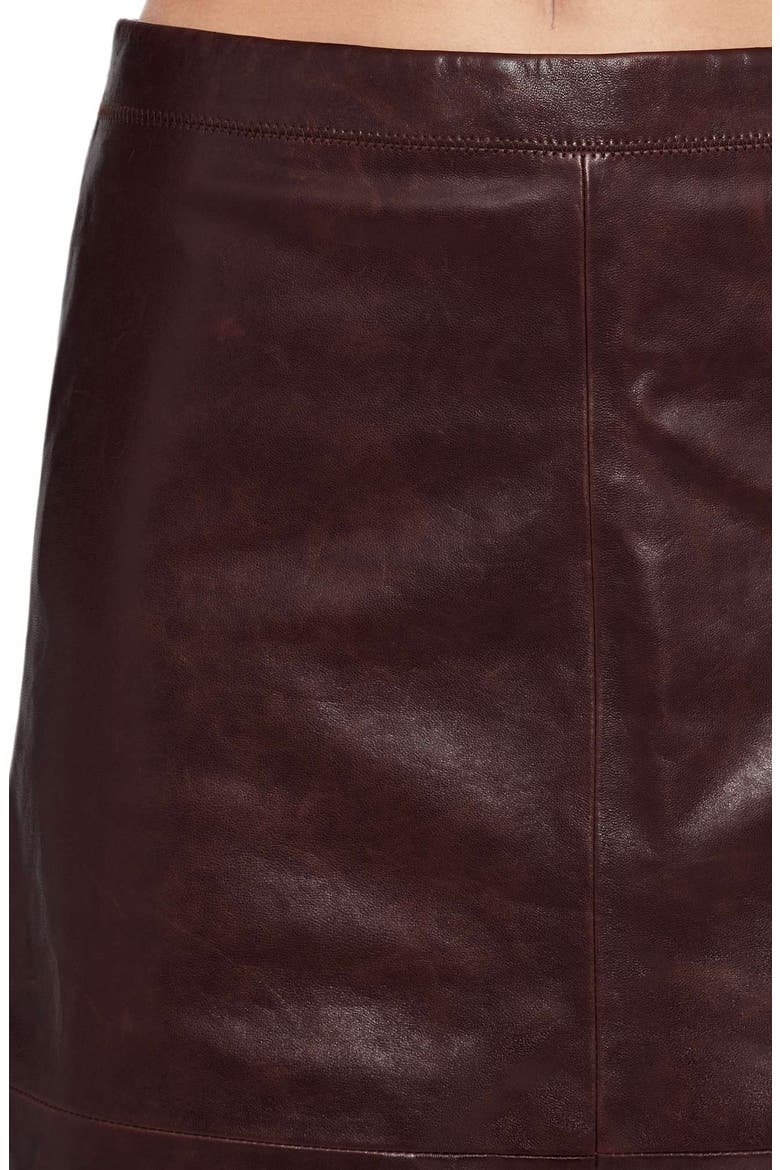 Olivia Leather Midi Skirt, Alternate, color, OXBLOOD RED