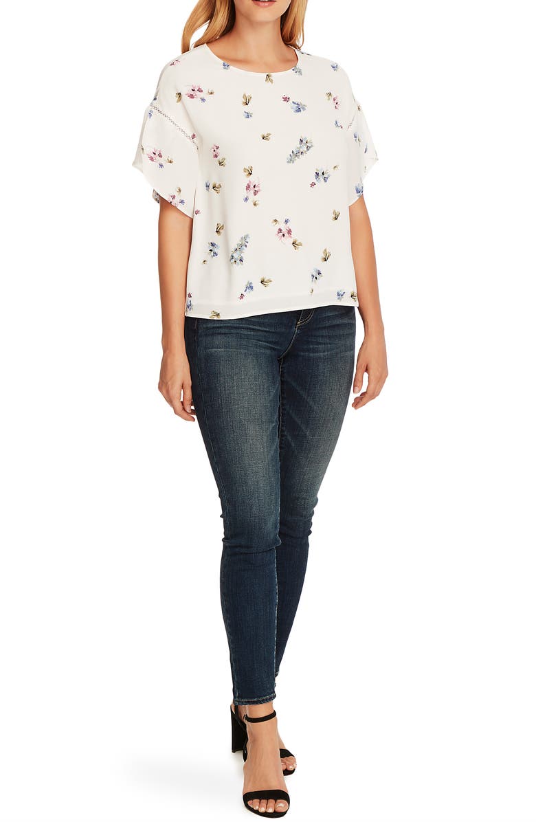 Vince Camuto Romantic Buds Tulip Sleeve Top, Alternate, color, 