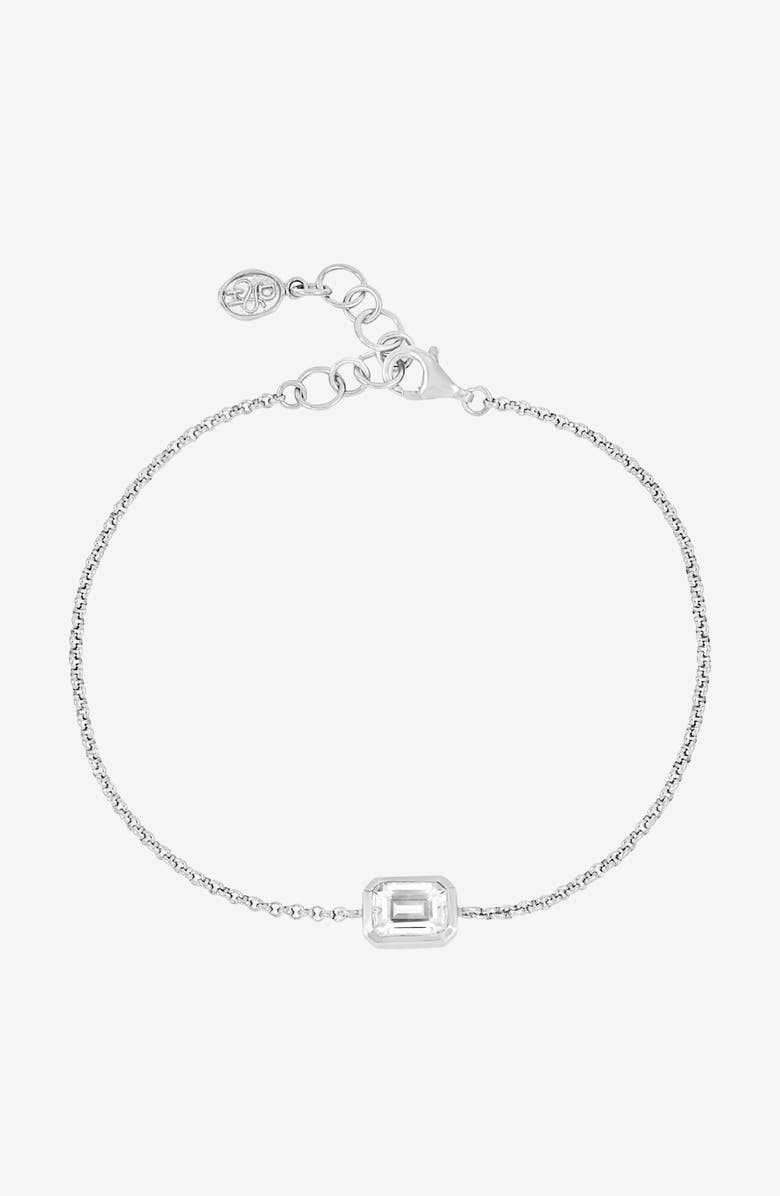 Dower & Hall White Topaz Octagon Chain Bracelet, Main, color, Sterling Silver