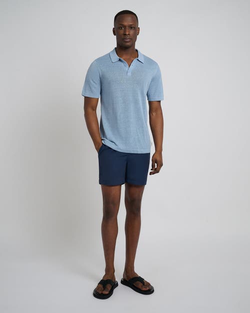 Onia Linen Sweater Polo In Baby Blue