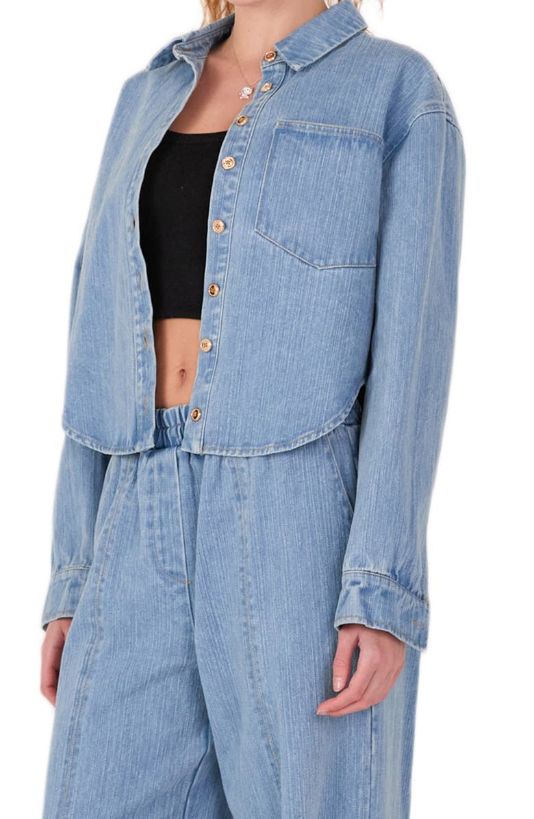 English Factory Crop Denim Button-Up Shirt, Alternate, color, Denim