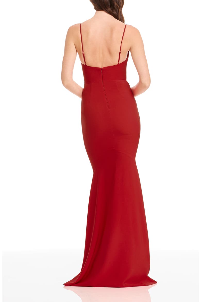 Eliana Cowl Neck Mermaid Gown, Alternate, color, ROUGE