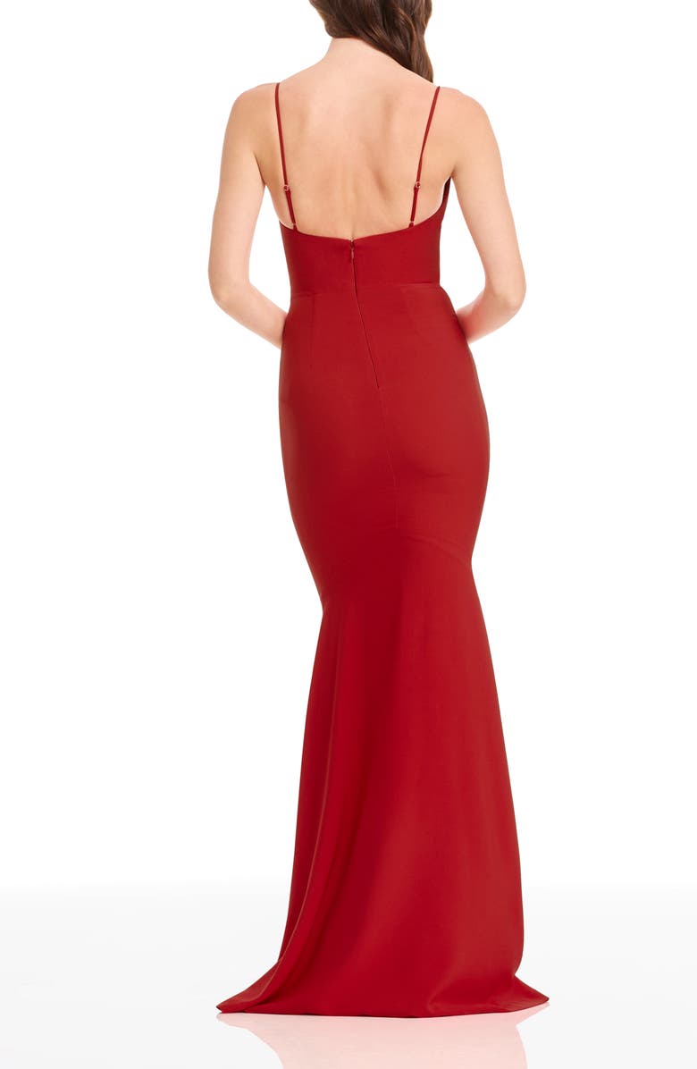 Dress the Population Eliana Cowl Neck Mermaid Gown, Alternate, color, Rouge