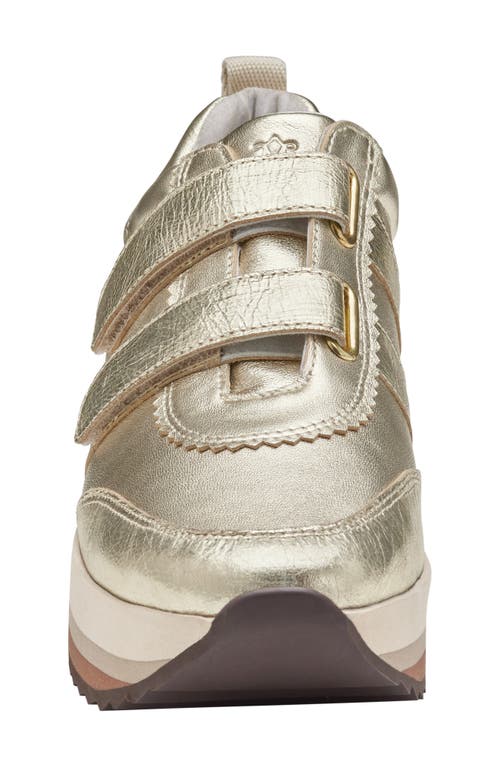 Johnston & Murphy Collection Gracie Double Strap Sneaker In Gold