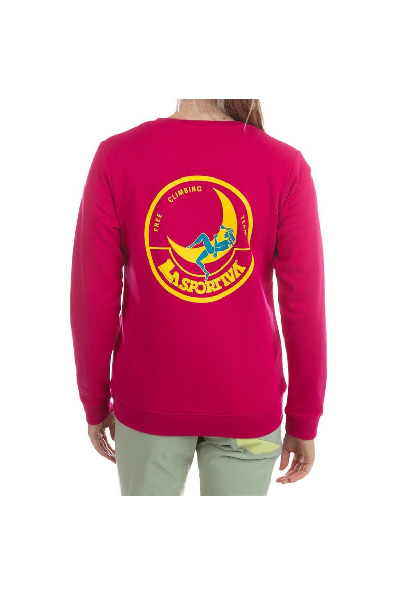 Women's Climbing On The Moon Sweatshirt, Main, color, Fucsia/Giallo