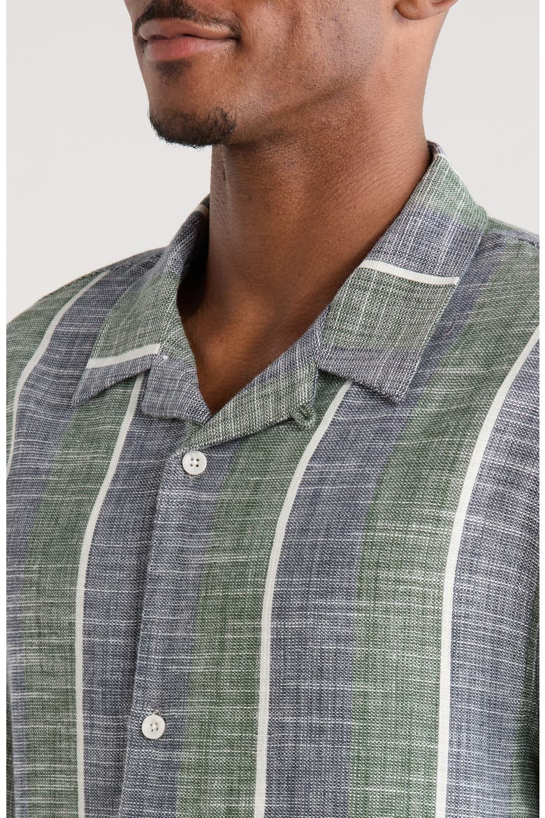 Sunset Cotton Slub Camp Shirt, Alternate, color, GREEN