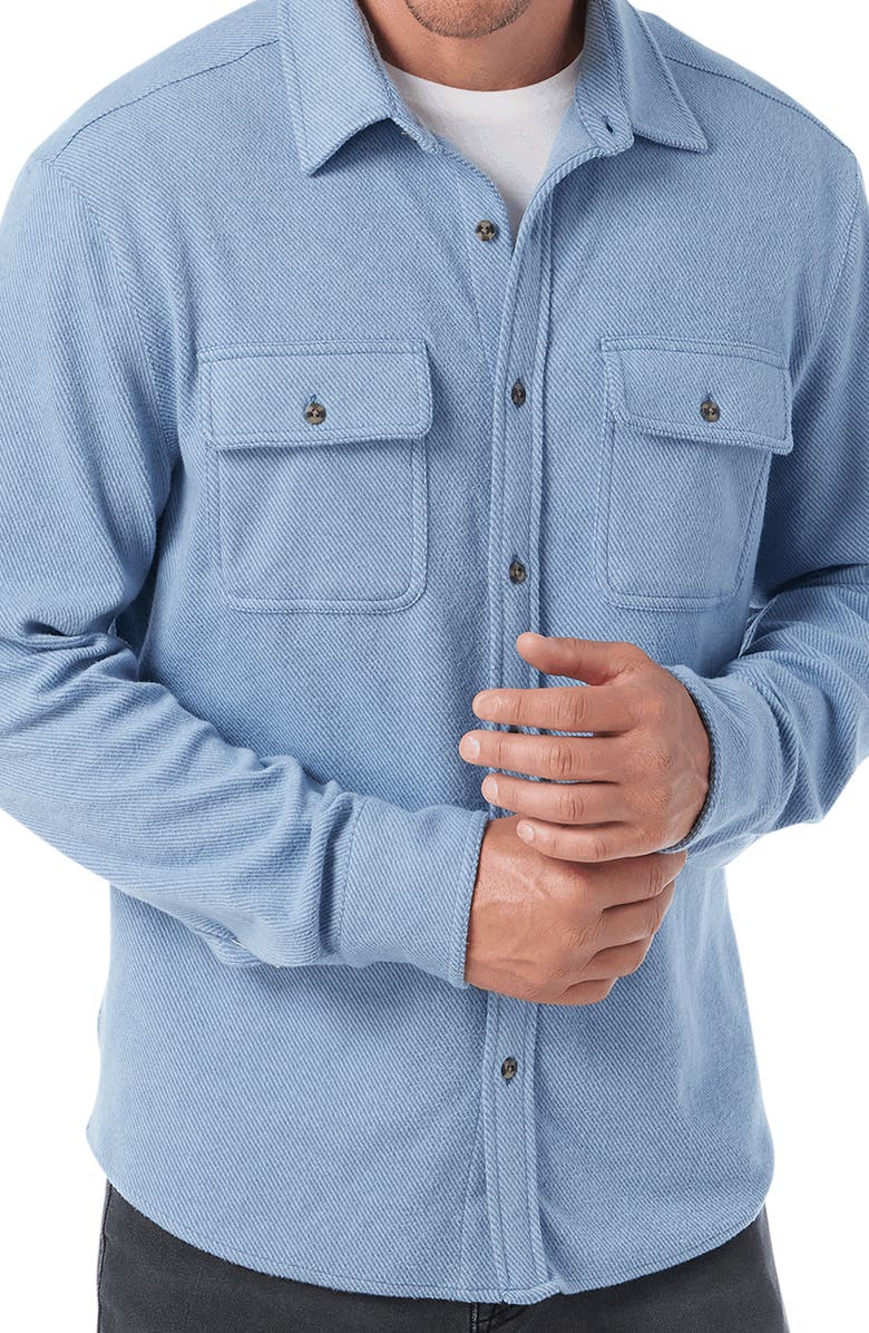 Fair Harbor Dunewood Stretch Flannel Button-Up Shirt, Alternate, color, Maritime Twill