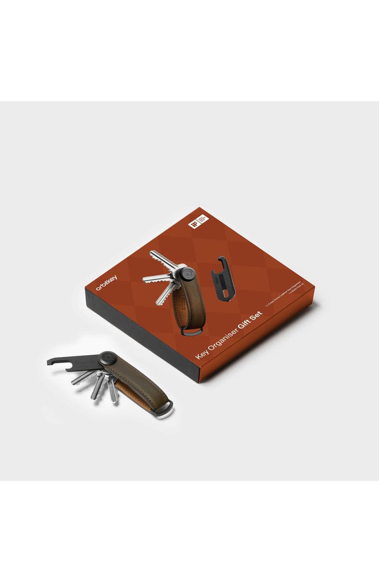 Orbitkey CrazyHorse Key Organiser + Multitool v2 Set, Alternate, color, Oak Brown