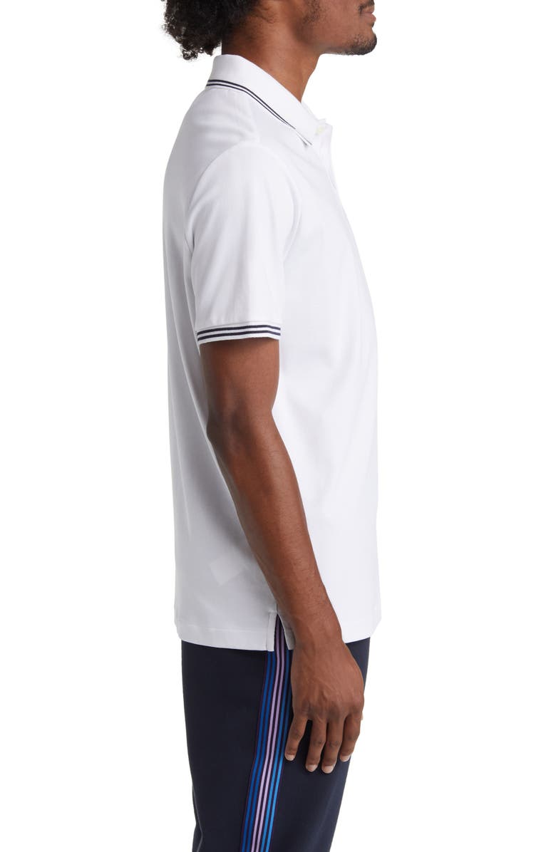 Original Penguin Slim Fit Tipped Logo Embroidered Organic Cotton Interlock Polo, Alternate, color, 