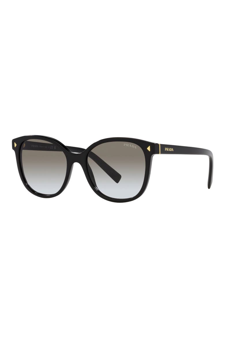 53mm Gradient Square Sunglasses, Alternate, color, BLACK