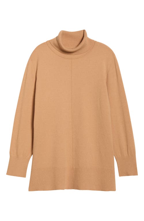 Jones New York Turtleneck Seam Front Bouclé Sweater In Nude