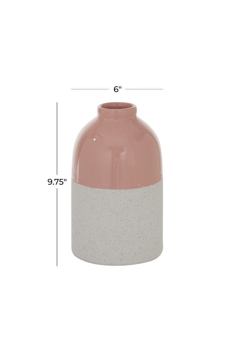 Ceramic Vase with Pink Top, Alternate, color, PINK