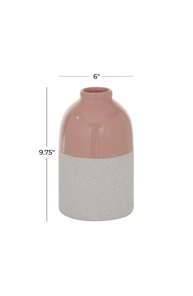 GINGER BIRCH STUDIO Ceramic Vase with Pink Top, Alternate, color, Pink