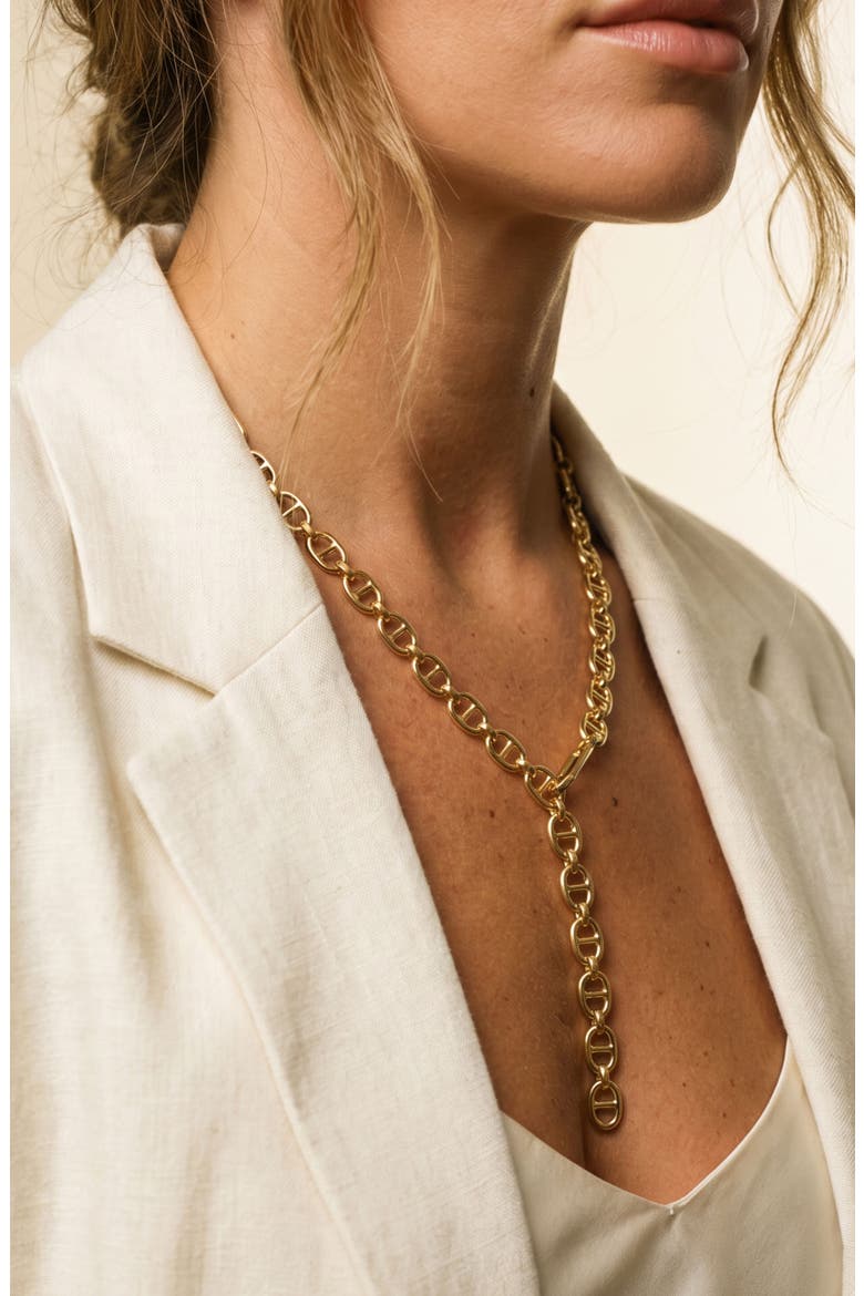 Chunky Y-Necklace, Alternate, color, GOLD