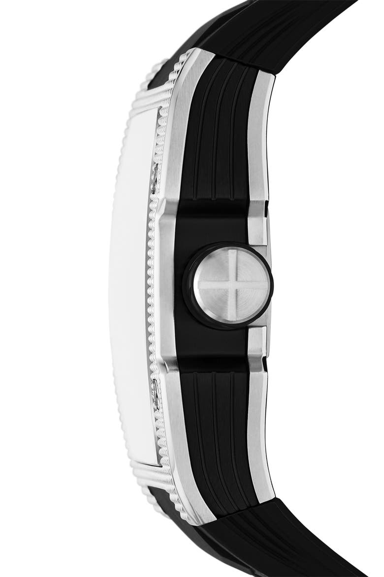 Machine X-1 Automatic Silicone Strap Watch, Alternate, color, BLACK/ SILVER