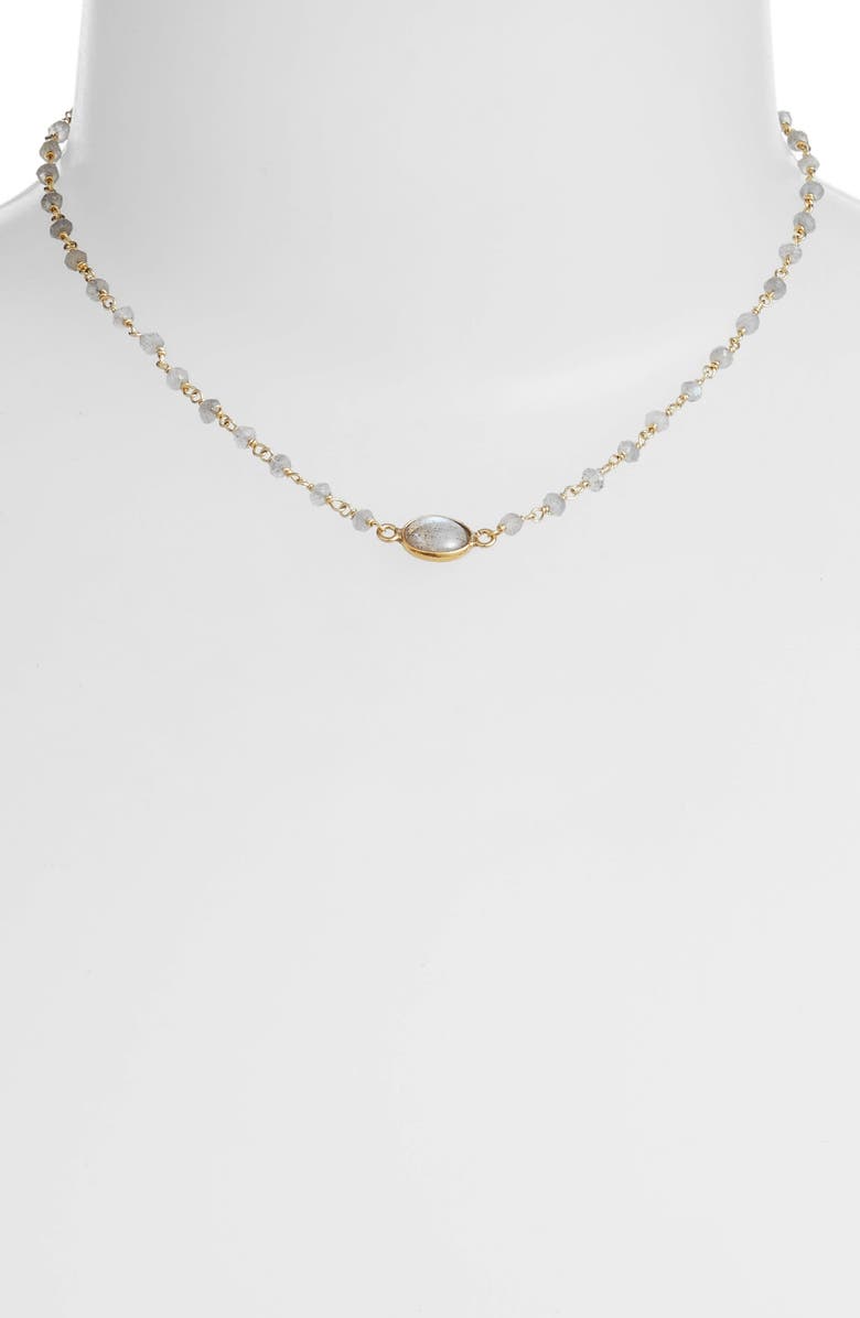 ela rae Libi Semiprecious Stone Collar Necklace, Alternate, color, 