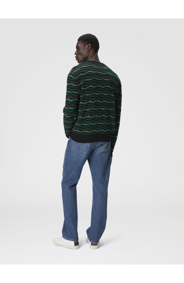 Missoni Crew Neck Sweater With Wave Pattern, Alternate, color, Green
