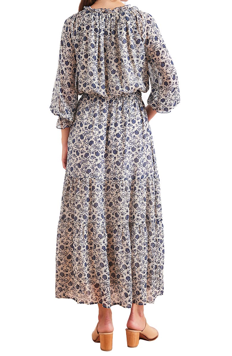 Paneros Clothing Tiered Esme Dress, Alternate, color, Sapphire Vines