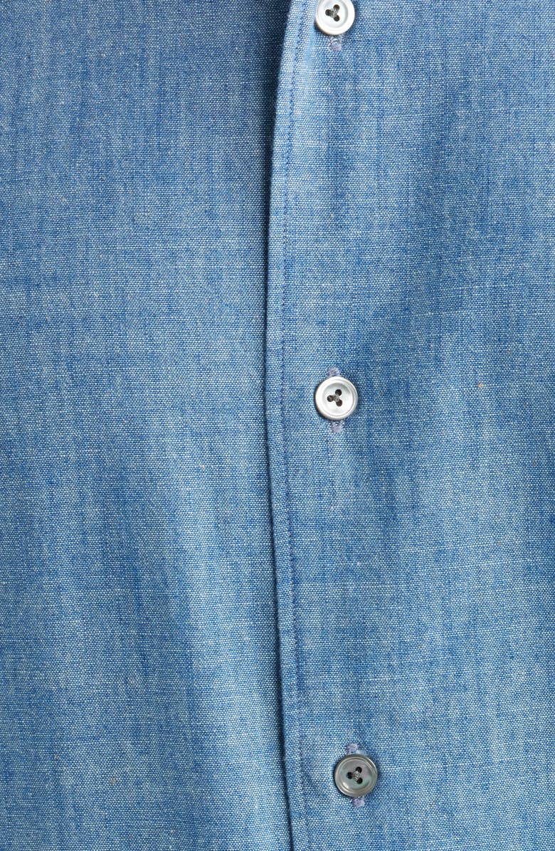 Zanella Bassano Chambray Button-Up Shirt, Alternate, color, Medium Blue