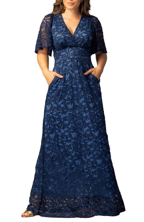 Luminous Sequin Lace Evening Gown