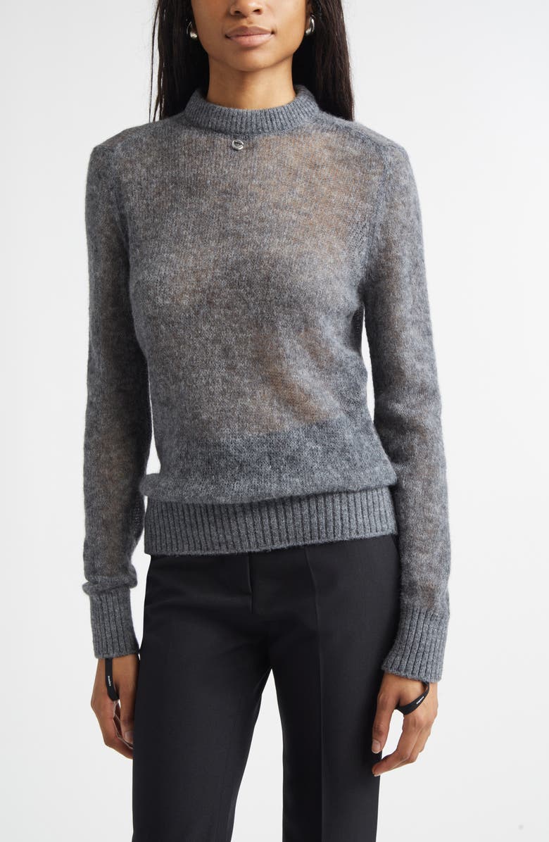 Coperni Stirrup Cuff Alpaca & Merino Wool Blend Sweater, Main, color, Grey