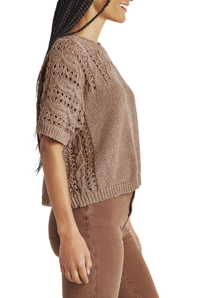 Mason Short Sleeve Sweater, Alternate, color, MACCHIATO