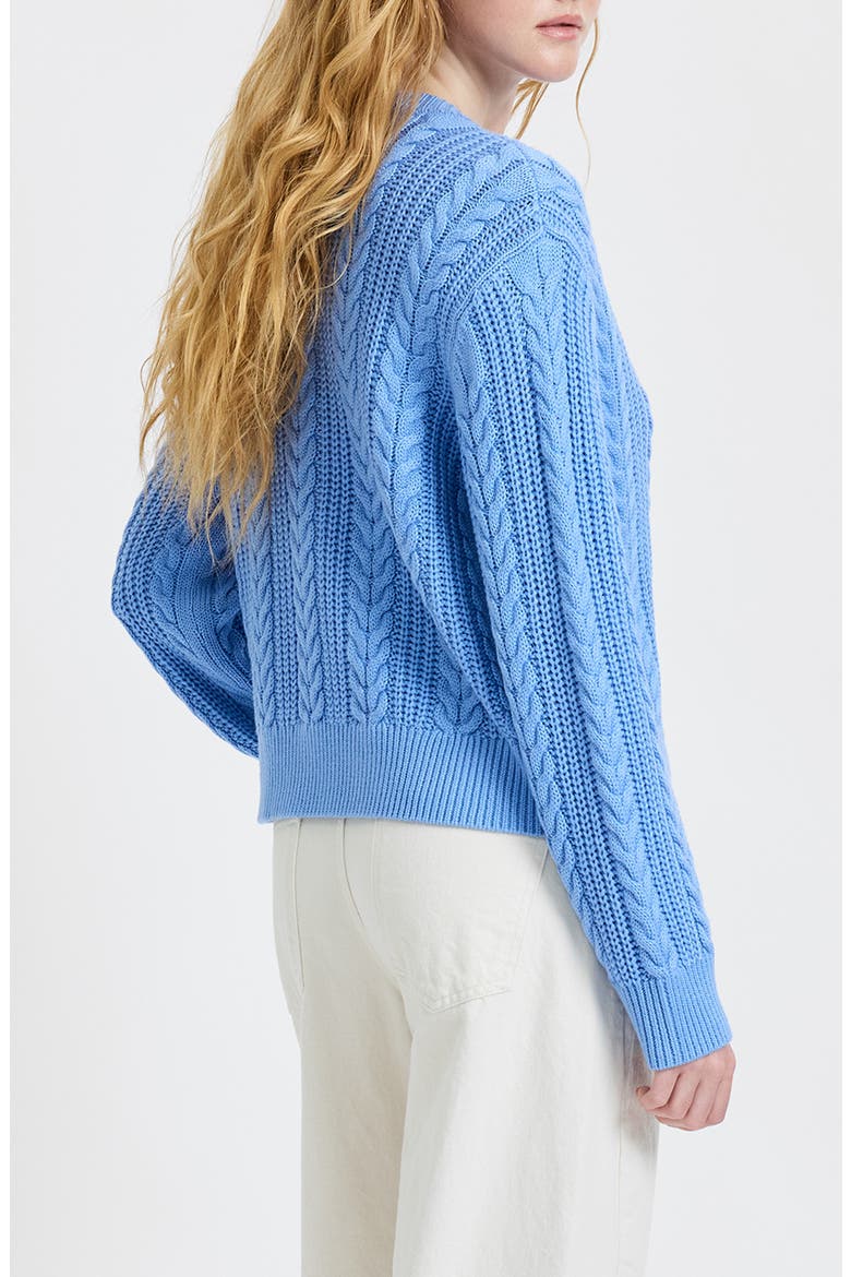 Ryland Cable Sweater, Alternate, color, BLUE HYDRANGEA