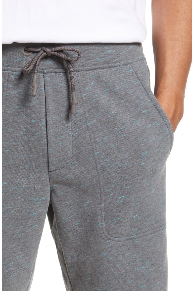 Ernie Mélange Sweat Shorts, Alternate, color, GREY NEON MELANGE