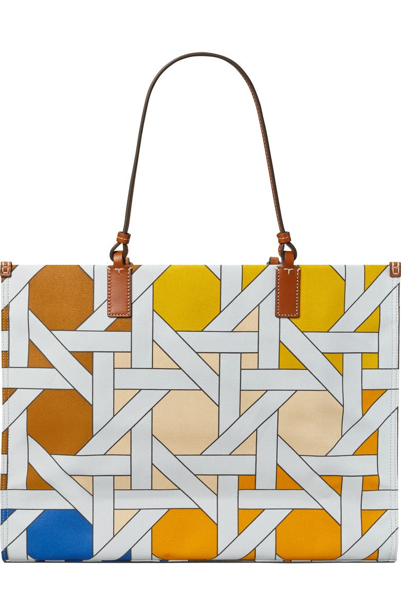 Tory Burch Ella Cotton Canvas Basketweave Tote, Alternate, color,