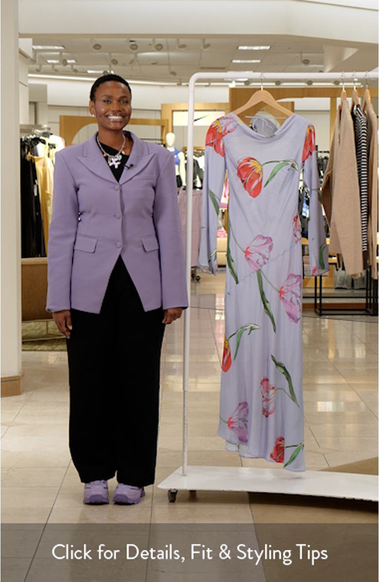 Zadie Tulip Print Long Sleeve Maxi Dress, sales video thumbnail