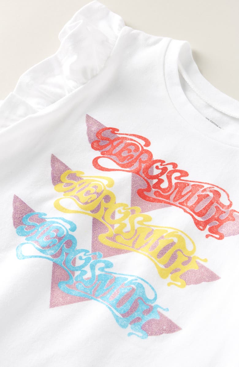 Tucker + Tate Kids' Flutter Sleeve Cotton Graphic T-Shirt, Alternate, color, White Aerosmith