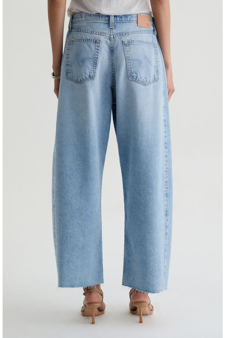Hattie Raw Hem High Waist Crop Barrel Jeans, Alternate, color, GESTURE