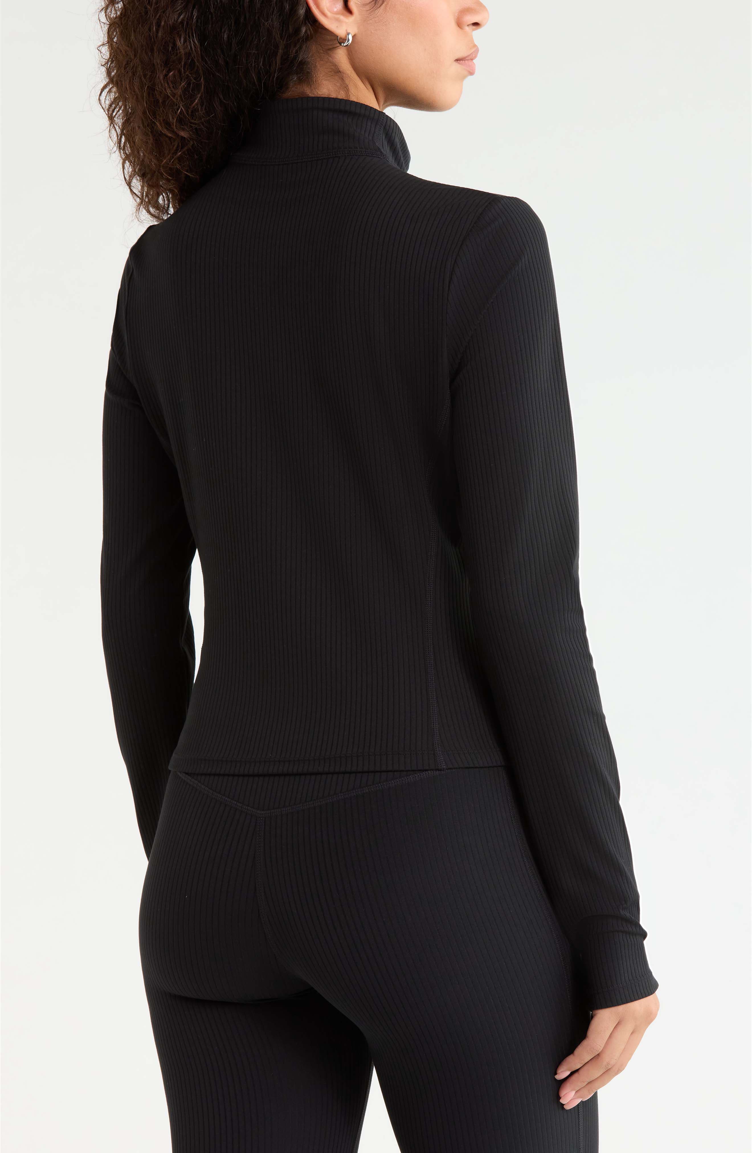 Zella Thrive Rib Full Zip Jacket (Women) | Nordstrom