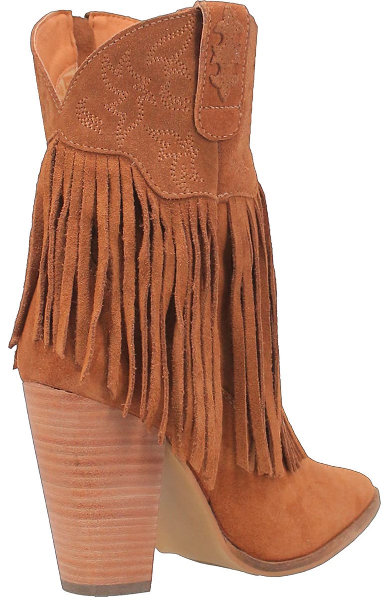 Dingo Fringe Zip-Up Western Boot, Alternate, color, Camel