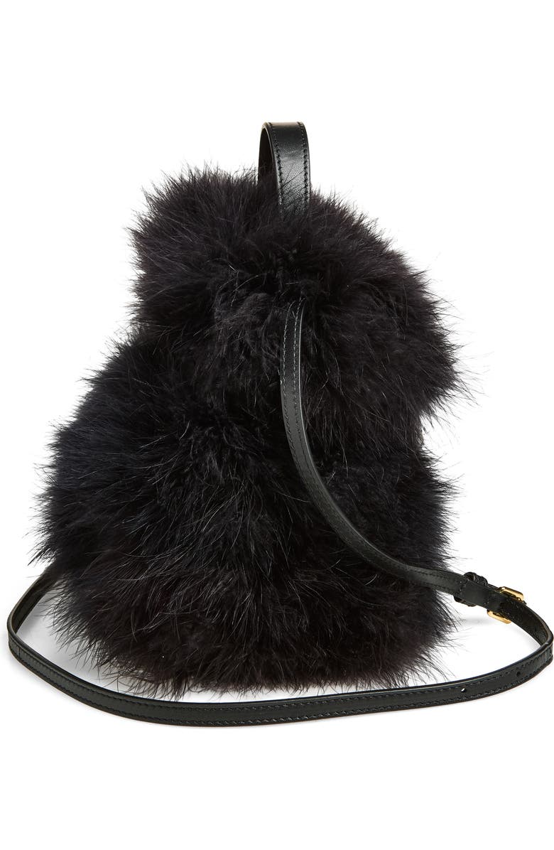 Moschino Tie Me Feather Handbag, Alternate, color, One Color 00A Oa4
