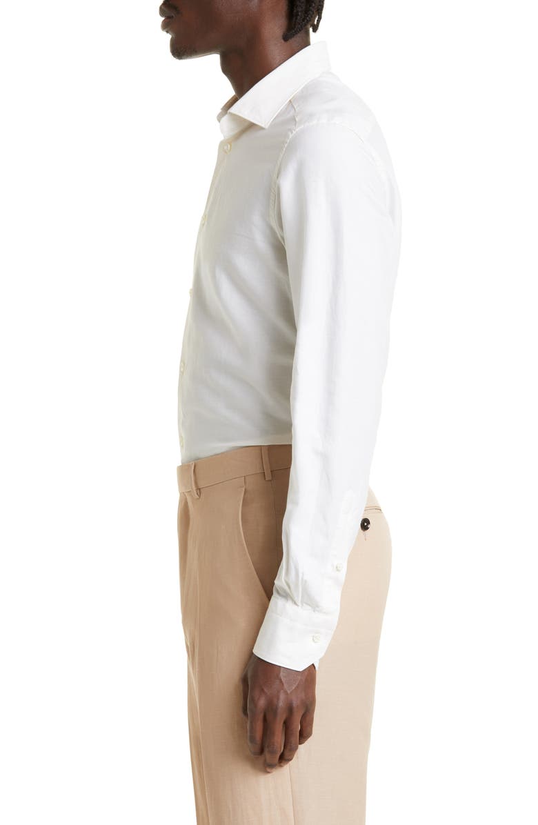 ZEGNA Crossover Cotton, Linen & Silk Button-Up Shirt, Alternate, color, 