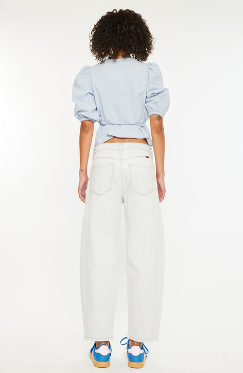 Kancan Yolanda Low Slung Horseshoe Jeans In Light Wash