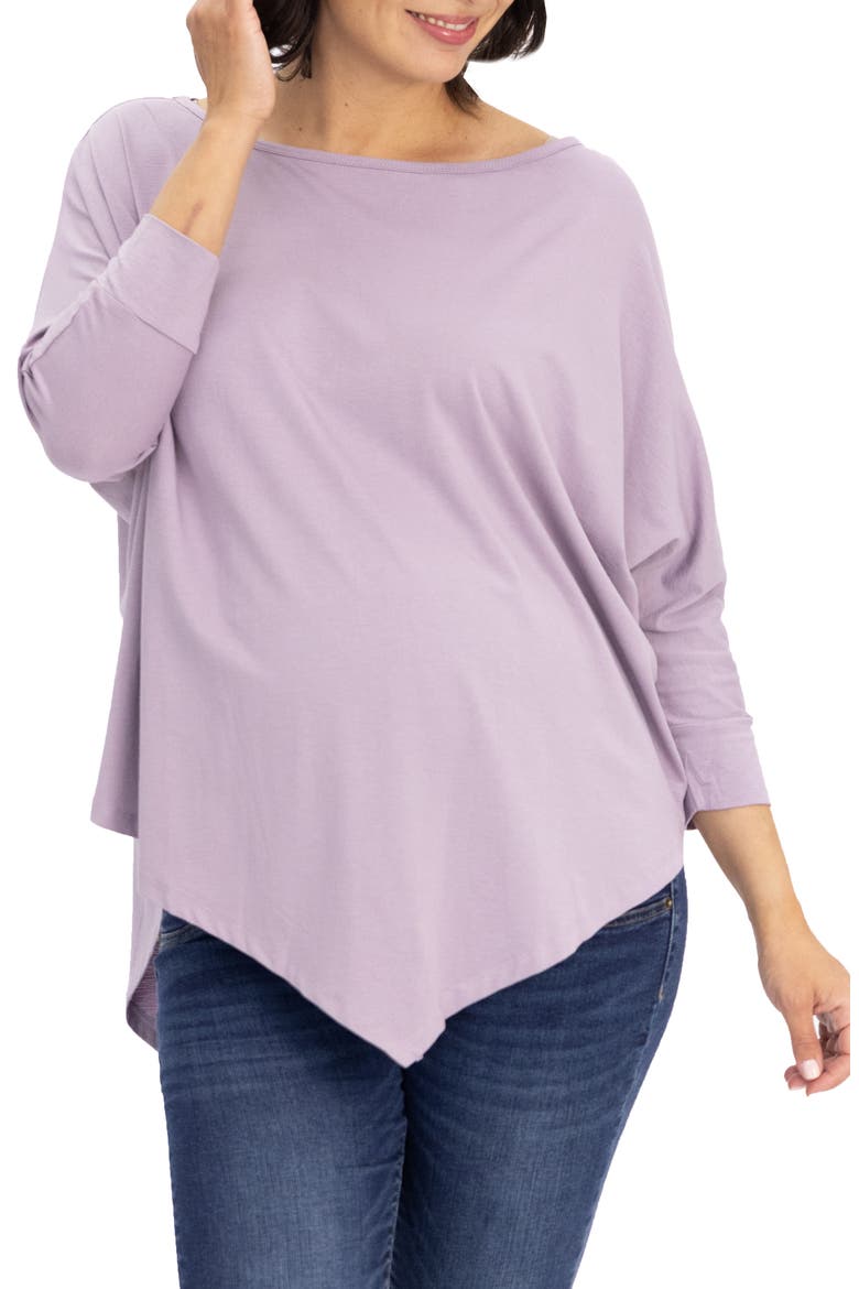 Loose Fit Maternity T-Shirt, Main, color, PURPLE