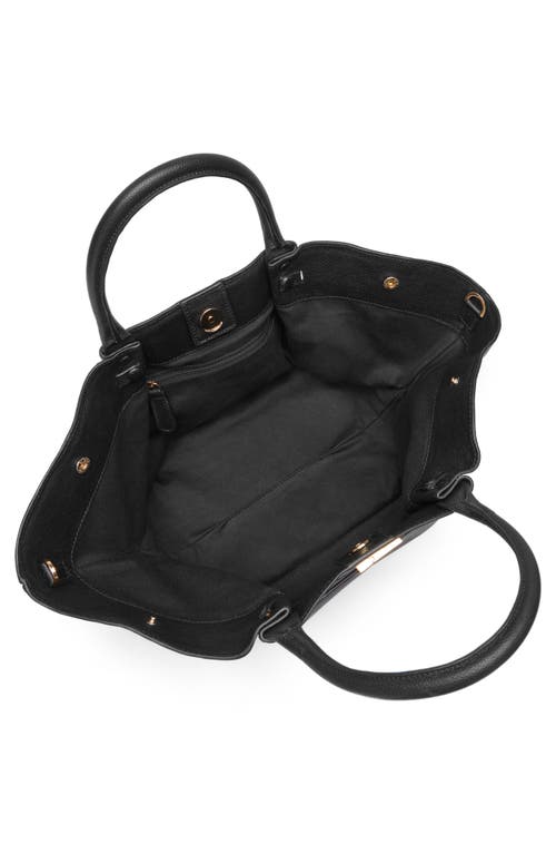 Demellier Midi New York Buckle Leather Tote Bag In Black