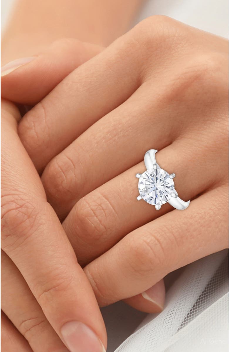 Bliss Diamond 4Ct Round Diamond Solitaire Engagement Ring 14k or Gold Lab Grown, Alternate, color, 14K White Gold