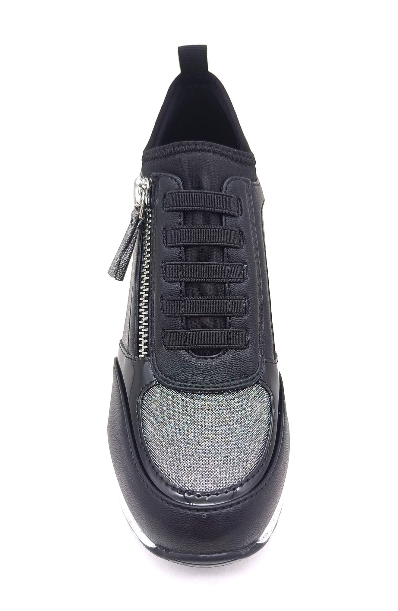 Reaction Kenneth Cole Fiona Platform Wedge Sneaker, Alternate, color, Black Mesh