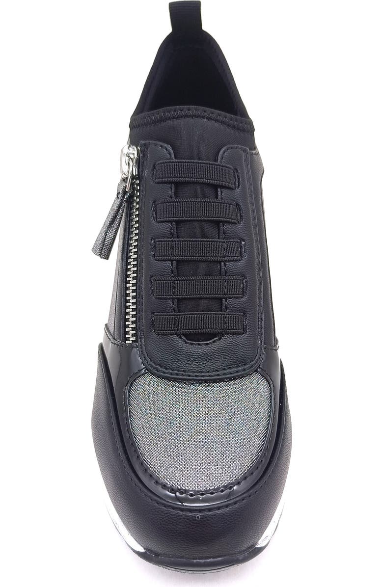 Reaction Kenneth Cole Fiona Platform Wedge Sneaker, Alternate, color, Black Mesh