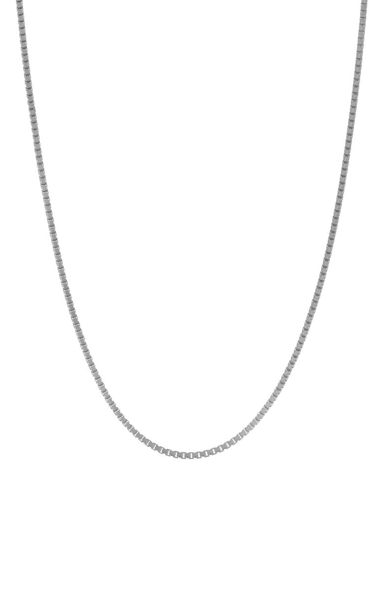 FZN Box Chain Necklace, Main, color, White