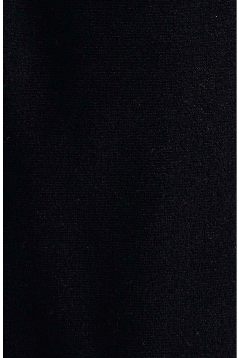 Cinched Waist Long Sleeve Velvet Dress, Alternate, color, SOLID BLACK