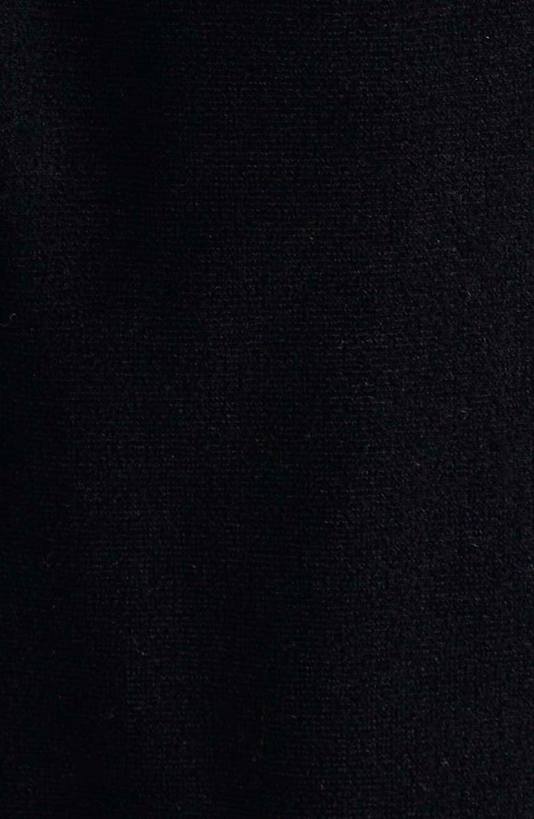 Emporio Armani Cinched Waist Long Sleeve Velvet Dress, Alternate, color, Solid Black