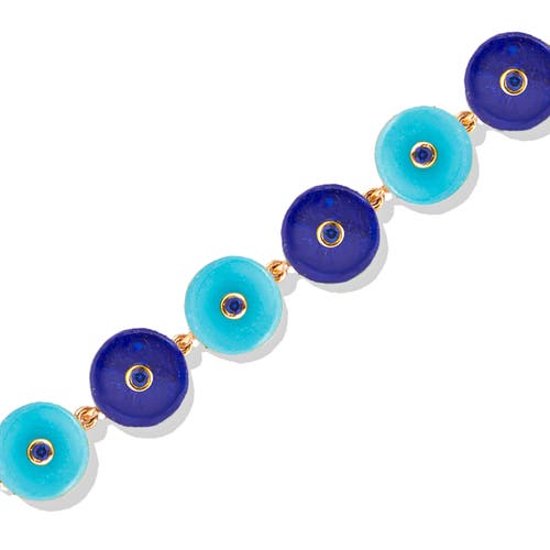 Campbell + Charlotte Evolve Stone Inlay Bracelet In Blue