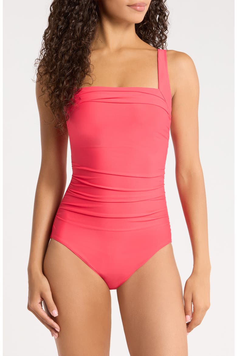 Rock Solid Polaris Underwire One-Piece Swimsuit, Main, color, PAPAYA