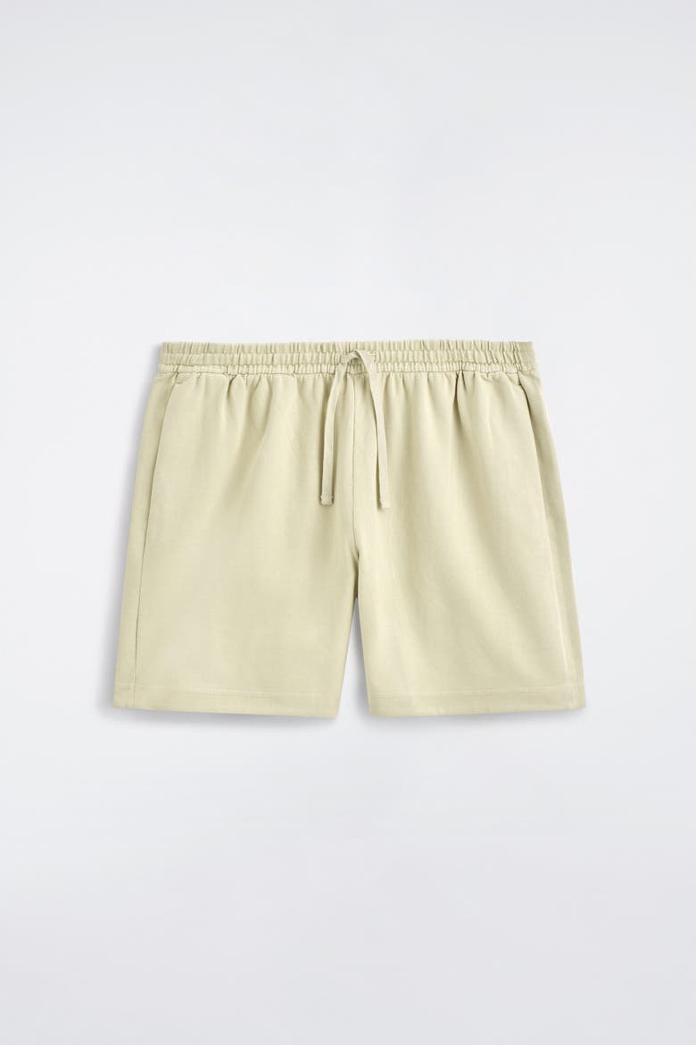 Garment-washed Cotton-jersey Shorts, Alternate, color, WASHED GREEN