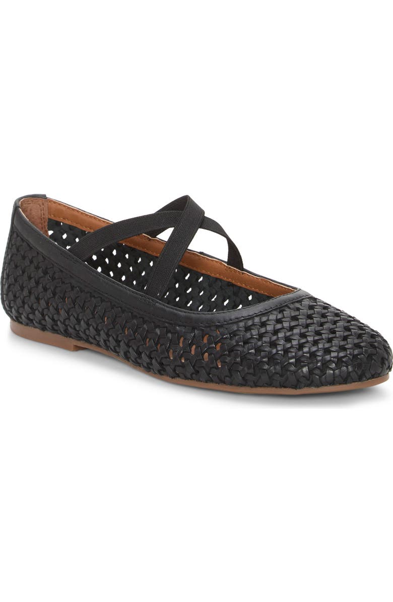 Lucky Brand Myloe Woven Flat, Main, color, Black Nubial